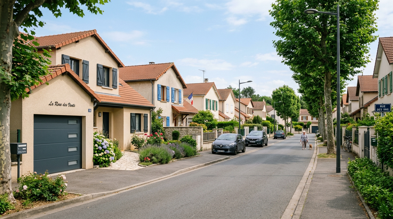 Garage résidentiel avec porte de garage sectionnelle